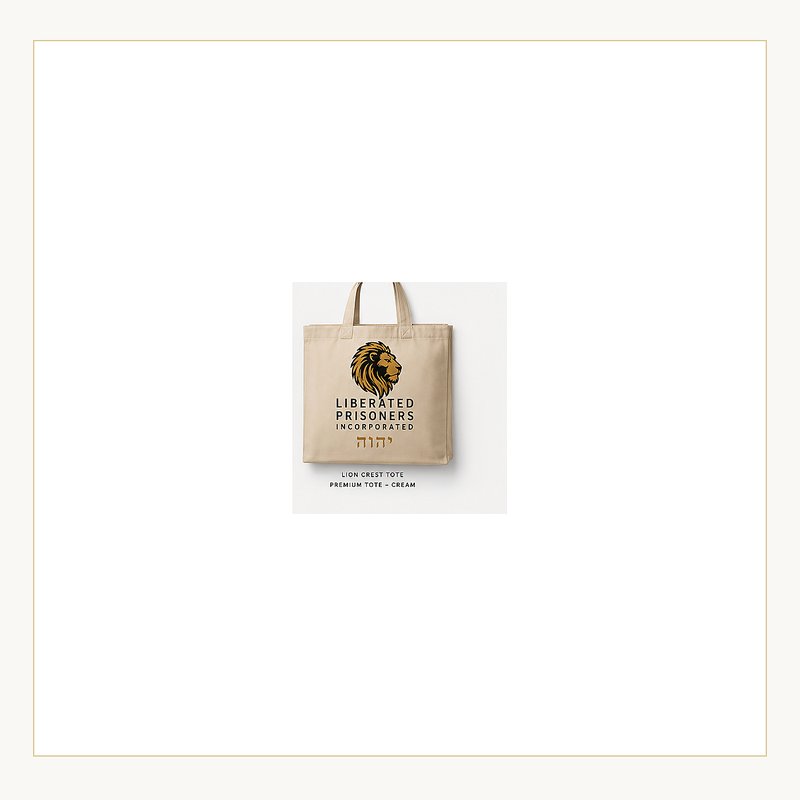 Tote bag with the lion crest.